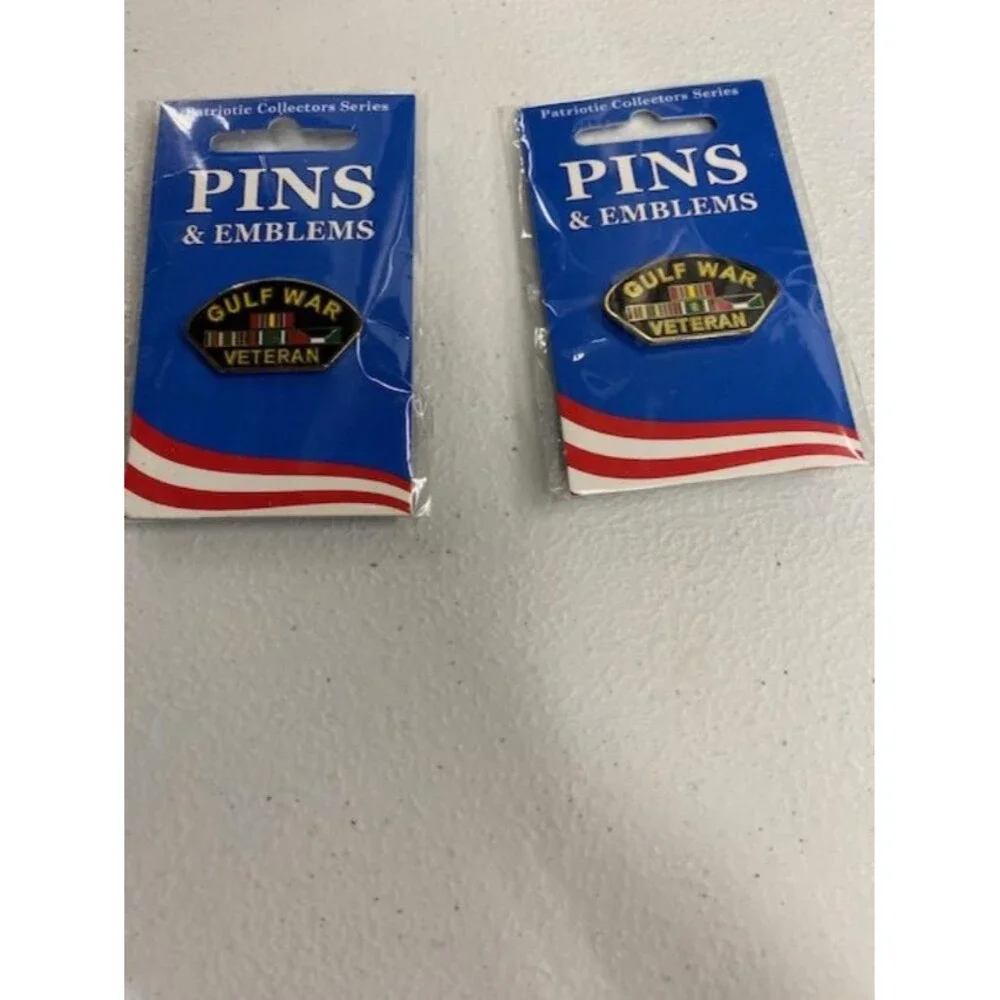 Lot of 2 Gulf War Veteran Lapel Pins Patriotic Collectors Series New Sealed